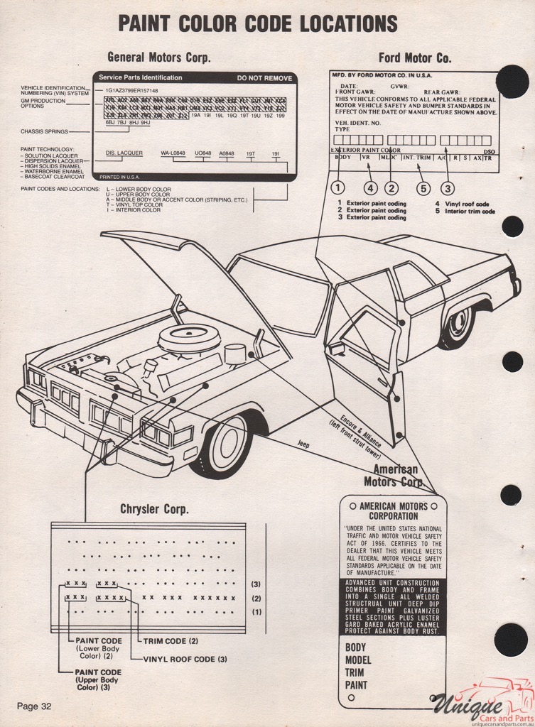 1987 General Motors Paint Charts Acme 12